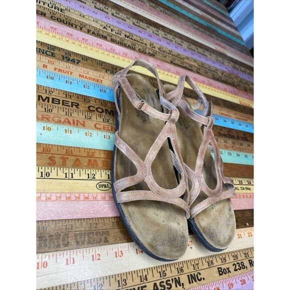 Naot Dorith Sandals Womens Sz 11 EU 42 Strappy Latte Brown Leather Classic - Picture 3 of 10